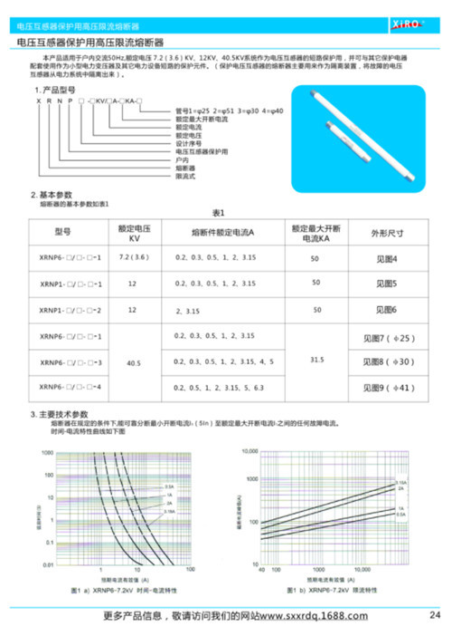 陜西互感器上用高壓限流熔斷器供應